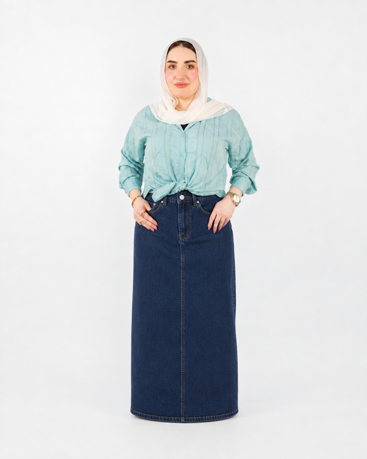 سكيرت جينز كمر سادة