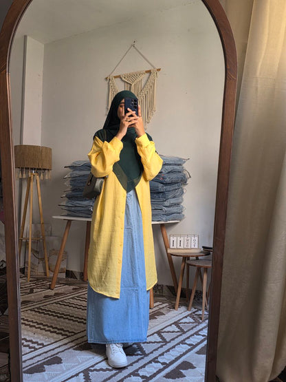 سكيرت جينز كمر سادة