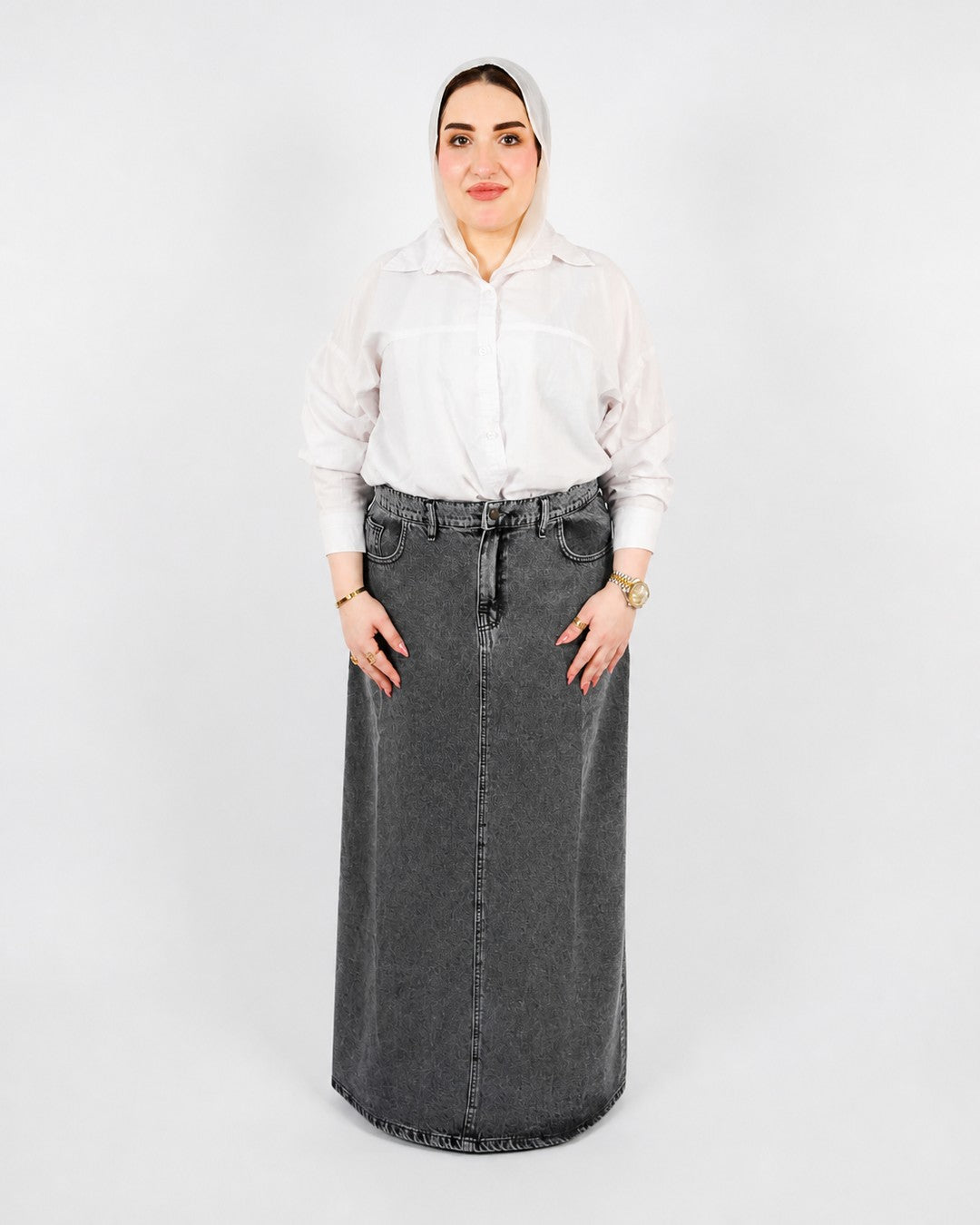 سكيرت جينز كمر سادة