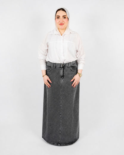 سكيرت جينز كمر سادة