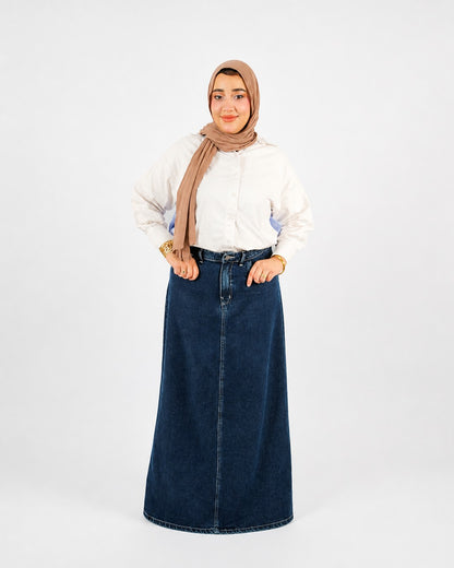 سكيرت جينز كمر سادة